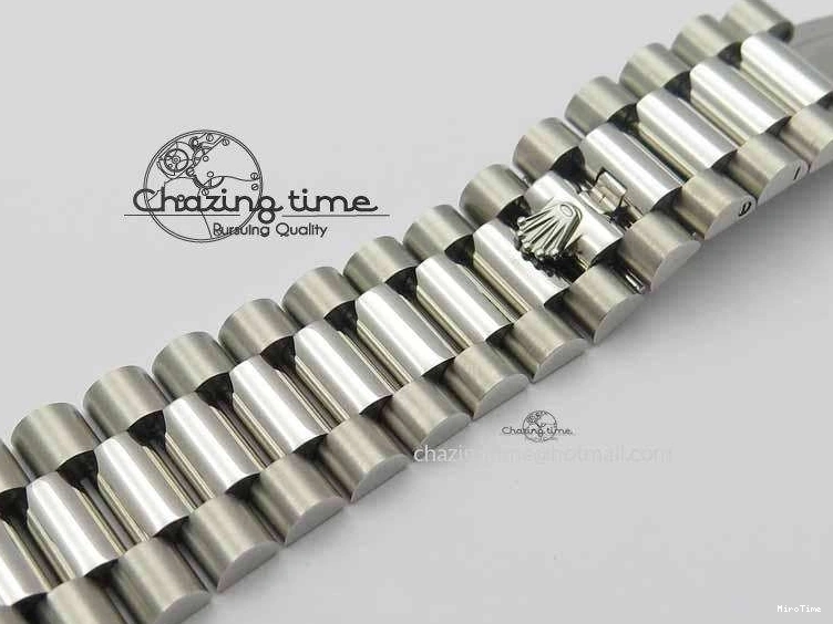 MiroTime 1218 Stylish Day Date 40mm SS BP Maker Best Edition Diamond Bezel Ice Blue Dial On SS Bracelet ETA 3699